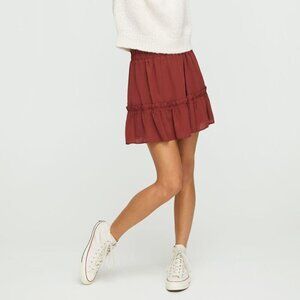 Aritzia Sunday Best Trixie A-Line Mini Skirt Small Red
